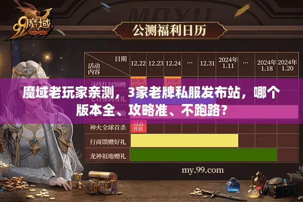魔域老玩家亲测，3家老牌私服发布站，哪个版本全、攻略准、不跑路？