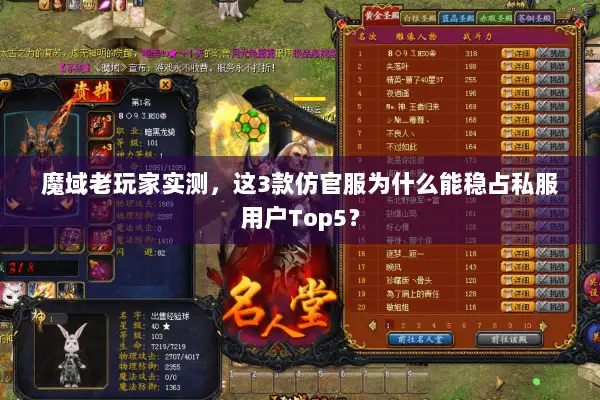 魔域老玩家实测,这3款仿官服为什么能稳占私服用户Top5? 魔域老玩家实测,这3款仿官服为什么能稳占私服用户Top5?