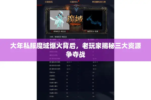 大年私服魔域爆火背后，老玩家揭秘三大资源争夺战