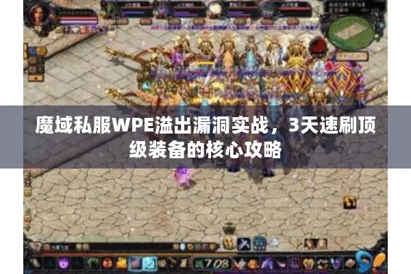 魔域私服WPE溢出漏洞实战，3天速刷顶级装备的核心攻略
