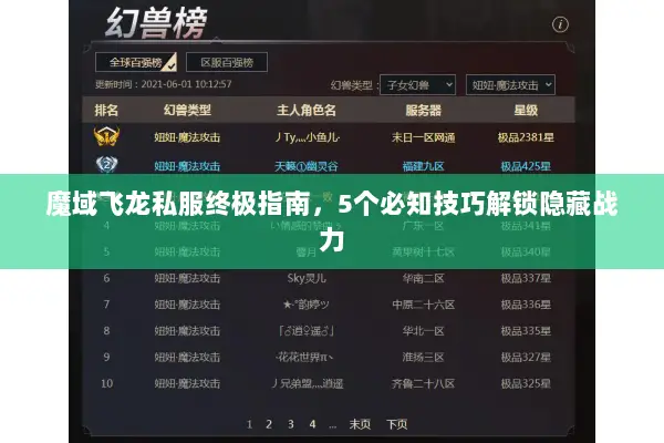魔域飞龙私服终极指南，5个必知技巧解锁隐藏战力