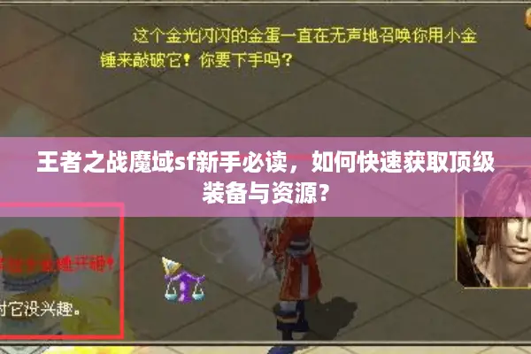 王者之战魔域sf新手必读，如何快速获取顶级装备与资源？