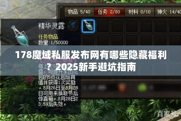 178魔域私服发布网有哪些隐藏福利？2025新手避坑指南