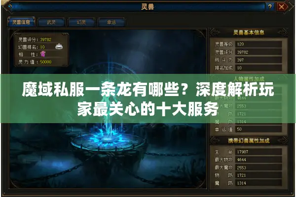 魔域私服一条龙有哪些？深度解析玩家最关心的十大服务